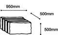 W950mm×L500mm×H500mm
